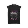 Men's City Of Angels Sleeveless T-shirt in Black Faded